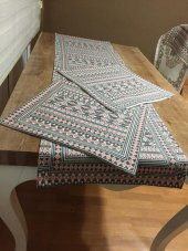 Finezza İnca Pamuk Duck Baskılı Kumaş Desenli Runner&Kırlent Seti 3 Parça - 56 thumbnail 4