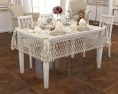 Finezza Narin Dantelli Monoray Krem Sofra Takımı 8 Kşl. 160x230 cm 17 Prç.- 133 - 1