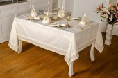 Finezza Nazlı Nakışlı Pamuk Krem Gold Sofra Takımı 8 Kşl. 170x240cm 18Prç.- 176 - 1