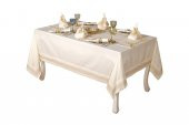 Finezza Nazlı Nakışlı Pamuk Krem Gold Sofra Takımı 8 Kşl. 170x240cm 18Prç.- 176 - 5