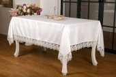 Finezza Olga Lüx Lidya Dantelli Poly Bambu Krem Masa Örtüsü 160x220 cm - 693 - 1