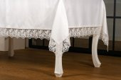 Finezza Olga Lüx Lidya Dantelli Poly Bambu Krem Masa Örtüsü 160x220 cm - 693 - 4