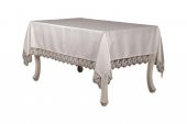 Finezza Olga Lüx Lidya Dantelli Poly Bambu Krem Masa Örtüsü 160x220 cm - 693 - 5