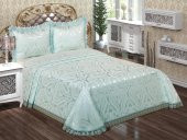 Finezza Tulip Polyester Pamuk Şönil Suyeşili Yatak örtüsü Çift Kişl. 3Prç. - 696 - 1
