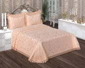 Finezza Tulip Polyester Pamuk Şönil Somon Yatak örtüsü Çift Kişl. 3 Parça - 697 - 1