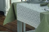 Finezza Nil Keten Kumaş Koyu Yeşil Sofra Takımı 8 kişilik 160x230cm 17Prç. - 459 - 4