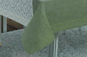 Finezza Nil Keten Kumaş Koyu Yeşil Sofra Takımı 8 kişilik 160x230cm 17Prç. - 459 - 5