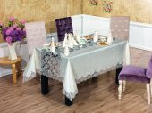 Finezza Rosalinda Güpürlü Monoray Kumaş Krem Sofra Takımı 8 Kşl. 170x240cm - 684 - 1