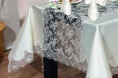 Finezza Rosalinda Güpürlü Monoray Kumaş Krem Sofra Takımı 8 Kşl. 170x240cm - 684 - 4