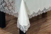 Finezza Rosalinda Güpürlü Monoray Kumaş Krem Sofra Takımı 8 Kşl. 170x240cm - 684 - 5
