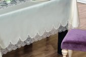 Finezza Rosalinda Güpürlü Monoray Kumaş Krem Sofra Takımı 8 Kşl. 170x240cm - 684 - 6