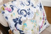 Finezza Menekşe Çiçek Baskılı Duck Kumaş Kırlent 45*45 cm - 738 - 4