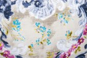 Finezza Menekşe Çiçek Baskılı Duck Kumaş Kırlent 45*45 cm - 738 - 5