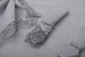 Finezza Estee Dantelli Pamuk Gri Sofra Takımı 6 kişilik 160x220cm 13 Prç. - 757 - 5