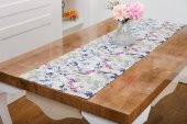 Finezza Menekşe Çiçek Baskılı Duck Kumaş Runner 40*140 cm - 761 - 2