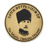 ATATÜRK Deri PEÇ  Ne Mutlu Türküm Diyene- Arma - Askeri Patch - 1