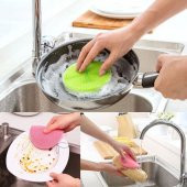 2 Adet Tükenmeyen Silikon Bulaşık Süngeri Çok Amaçlı Bez Tutacak - 1