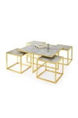 Kares 4 Zigonlu Orta Sehpa Metal Gold 90x90x47cm - 1
