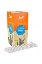 Sarff Spiral Plastik 270 Sayfa 28 MM Beyaz (50 Li Paket) - 1
