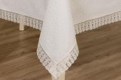 Finezza Duygu Jakar Kumaş Güpürlü Krem Masa örtüsü 160*500 cm - 508 - 3