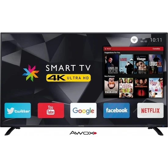 Awox B206500S 4K Ultra HD 65" 165 Ekran Uydu Alıcılı Android Smart LED TV - 1