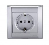 Makel Defne Gümüş Topraklı Priz - 1