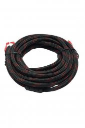 Siyah Kırmızı Naylon Örgülü Gold Hdmi Kablo 5 Metre - 1