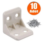 Mobilya Dolap Köşe Bağlantı Sabitleme L Gönye 25x25x25 mm Krem (10 ADET) - 1