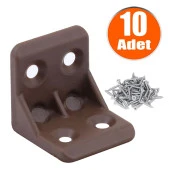 Mobilya Dolap Köşe Bağlantı Sabitleme L Gönye 25x25x25 mm Kahverengi (10 ADET) - 1
