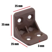 Mobilya Dolap Köşe Bağlantı Sabitleme L Gönye 25x25x25 mm Kahverengi (10 ADET) - 2