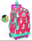 Coral High Lama Baskılı Çekçek Okul Çantası - Işıklı Tekerlekler thumbnail 1