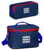 Coral High Sport Lacivert Kırmızı Beslenme ve Kalem Çantası Okul Seti - 1