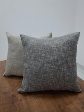 Finezza Degrade Keten Kumaş Gri/Bej Kırlent 45*45 cm İkili - 664 - 1