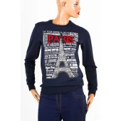 Paris Unisex Pamuklu Slim Fit Sweatshirt Medium thumbnail 3