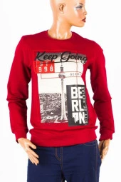 Berlin Unisex Pamuklu Slim fit Sweatshirt Small thumbnail 6