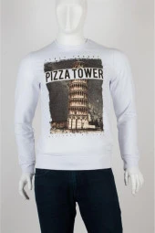 Pisa Kulesi Unisex Pamuklu Slim Fit Sweatshirt Small thumbnail 4