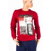 Berlin Unisex Pamuklu Slim fit Sweatshirt Small thumbnail 3