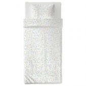 Tek Kişilik Çocuk Nevresim Takımı IKEA Beyaz Çok Renkli Puantiyeli Modern 150x200/50x60 cm - 4
