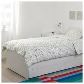 Tek Kişilik Çocuk Nevresim Takımı IKEA Beyaz Çok Renkli Puantiyeli Modern 150x200/50x60 cm - 5