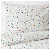 Tek Kişilik Çocuk Nevresim Takımı IKEA Beyaz Çok Renkli Puantiyeli Modern 150x200/50x60 cm - 6