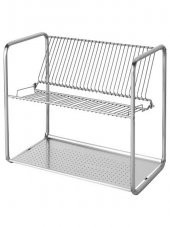 2 Katlı Bulaşık Sepeti IKEA Paslanmaz Çelik Bulaşıklık 27x50 cm - 1