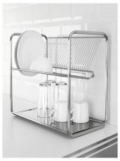 2 Katlı Bulaşık Sepeti IKEA Paslanmaz Çelik Bulaşıklık 27x50 cm - 2