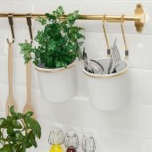 Mutfak Rayı Gold Renk 80 cm IKEA Mutfak Askılık Rayı Mutfak Dekorasyon-Çelik - 2