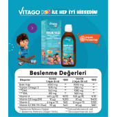 Vitago Kids Balık Yağı Omega 3, Vitamin A, D3, E, K2 İçeren Şurup - 3