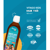 Vitago Kids Balık Yağı Omega 3, Vitamin A, D3, E, K2 İçeren Şurup - 4