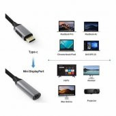 DAYTONA FC-K01 USB Tip-C=>MiniDisplayport ÇEVİRİCİ GÖRÜNTÜ AKTARICI 4K Ultra Hd (Macbook Uyumlu) - 3