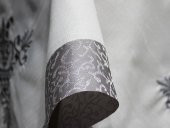 Lale Nakışlı Fiskos Krem Gri 100x100 Cm thumbnail 4