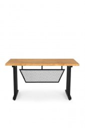 140x70 Doğal Ahşap Kütük Ofis Çalışma Masası 3 Kollu Mızrak Ayak - 3