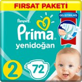 Prima Bebek Bezi 2 Beden Yenidoğan Fırsat Paketi 72 Adet - 1