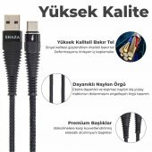 SHAZA USB TYPE-C PD 5A 100W Örgülü Hızlı Şarj ve Data Kablosu 2 Metre - 5